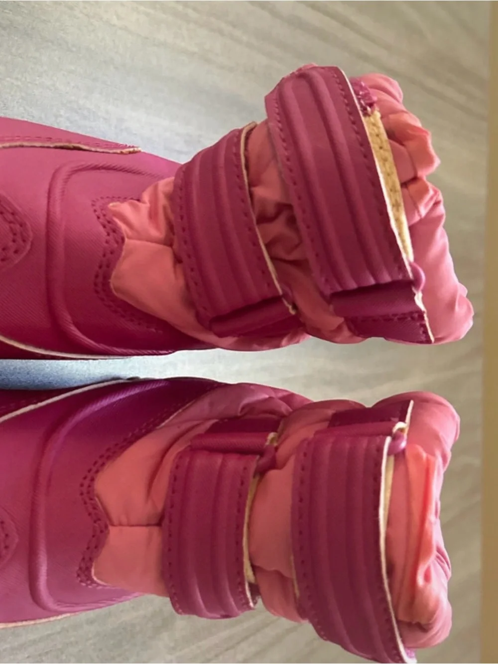 Toddler L.L. Bean Pink Insulated winter Snow Boots Straps size 6